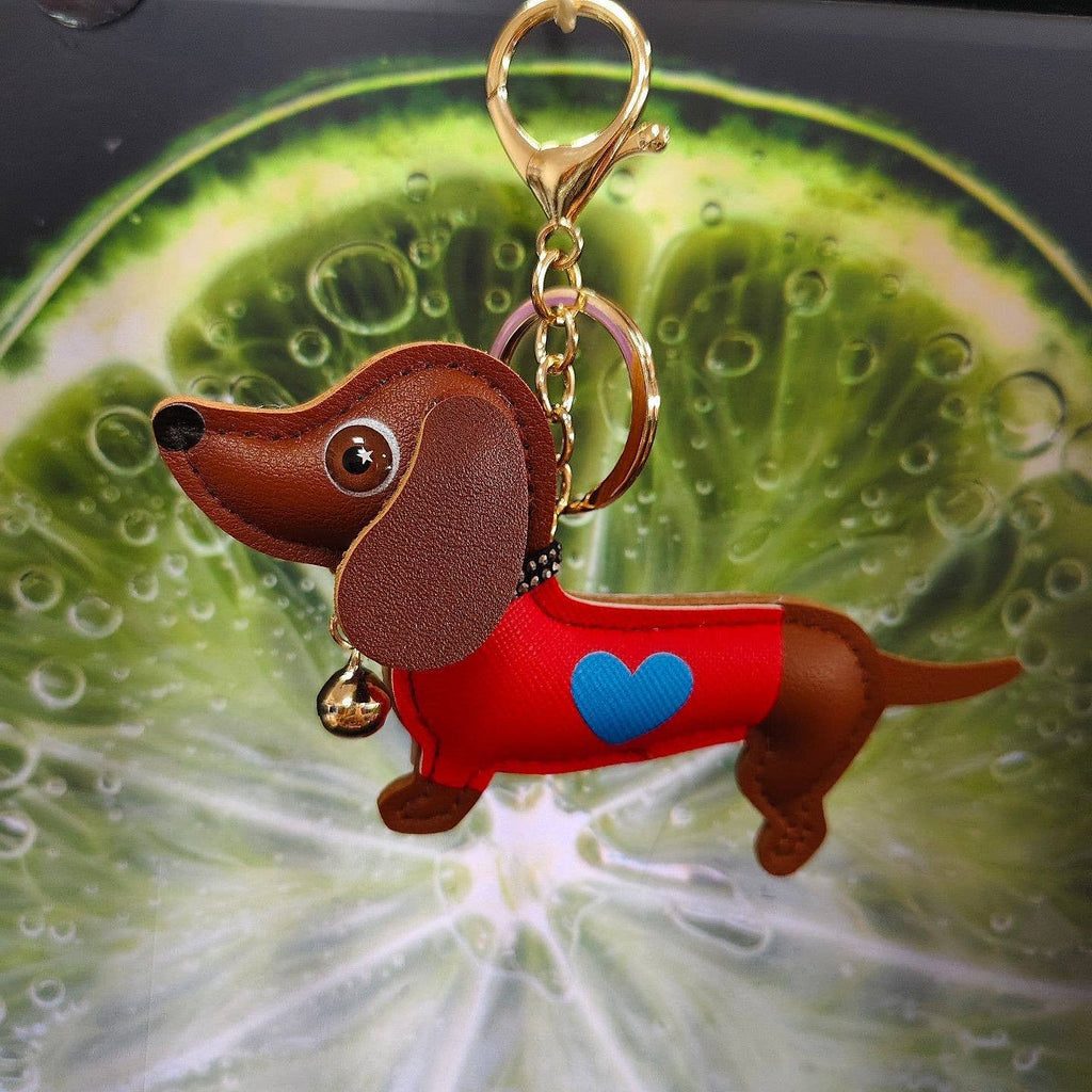 BAG CHARM KEY CHAIN - VEGAN LEATHER DOG |