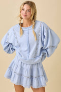 Lace Trim Sweatshirt Set – Romantic Cozy Loungewear