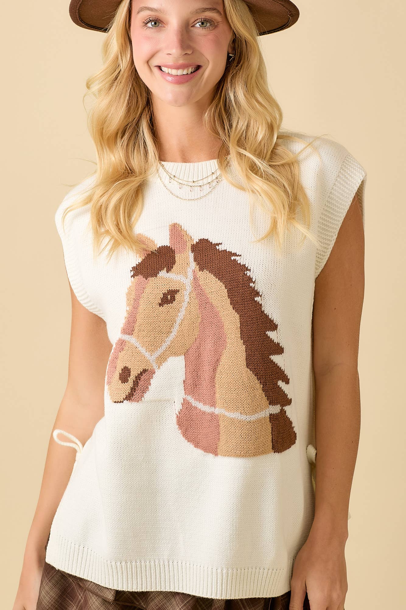 Western Horse Sweater Knit Top