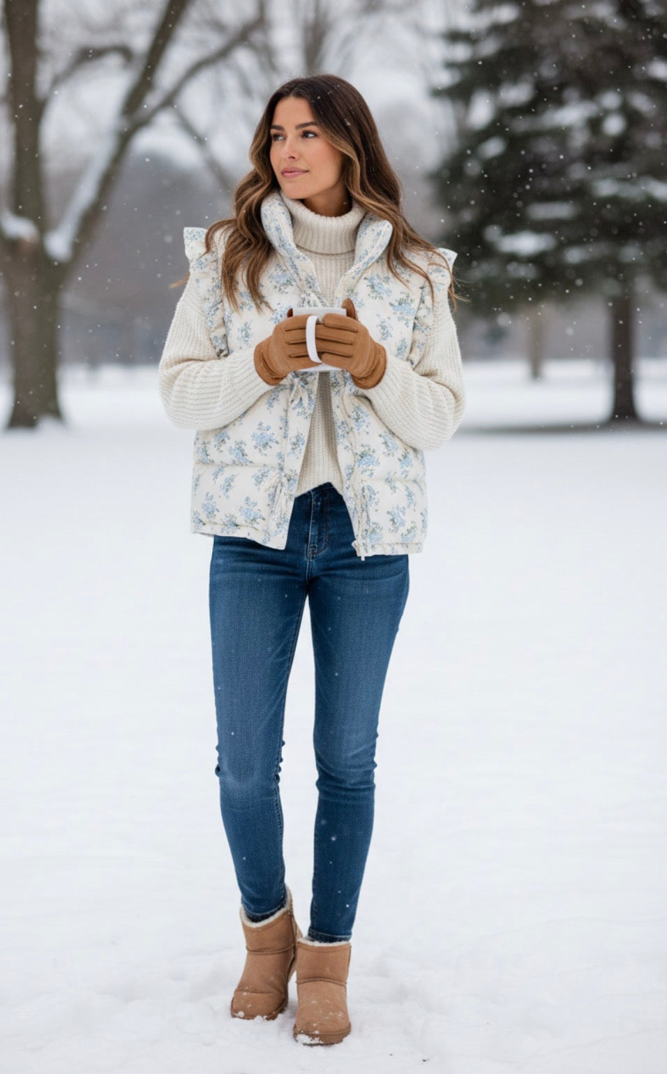Front Bow Ruffle Sleeve Puffer Vest
