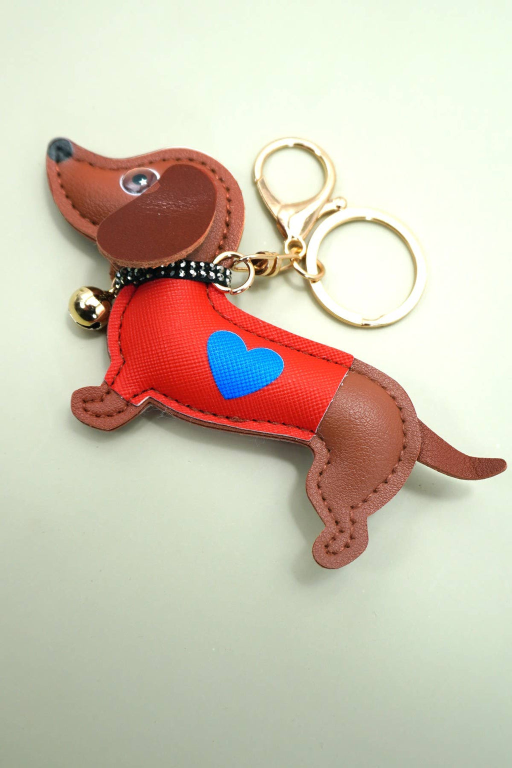 BAG CHARM KEY CHAIN - VEGAN LEATHER DOG |
