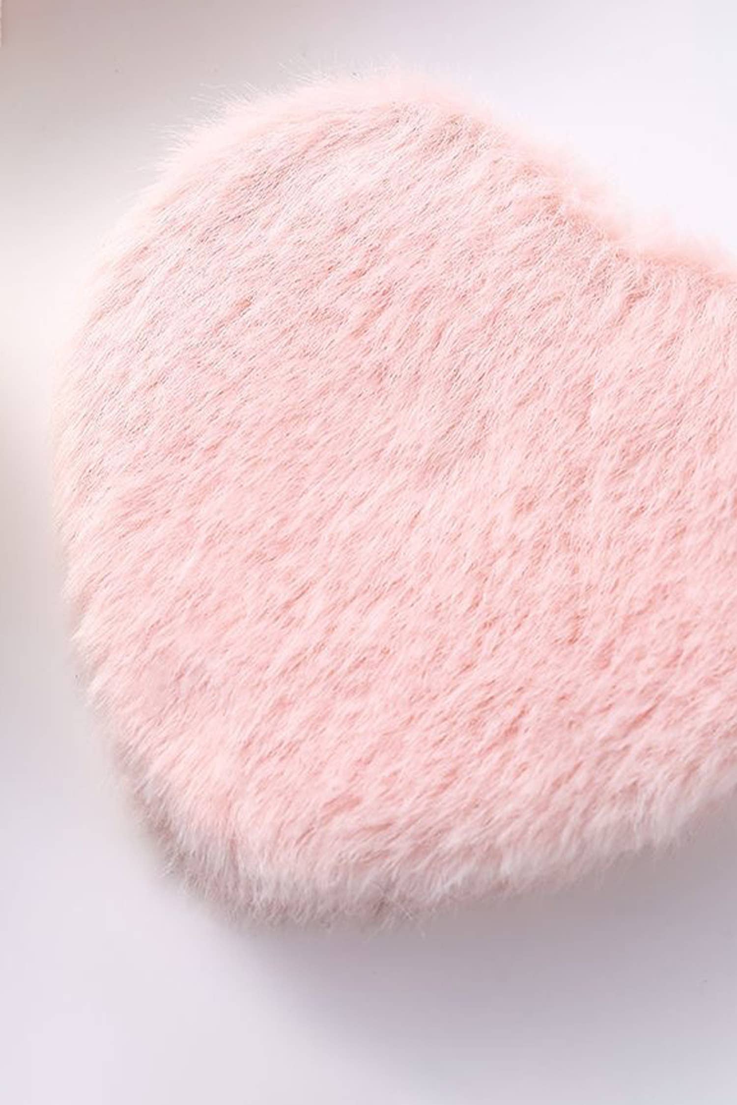 Heart Shape Double Sides Fluffy Cute Mini Cosmetic Mirror