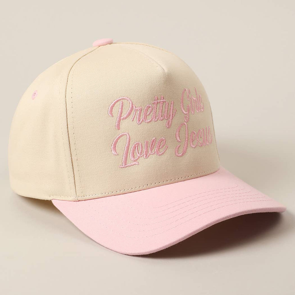 Pretty Girls Love Jesus Embroidery Trucker Hat