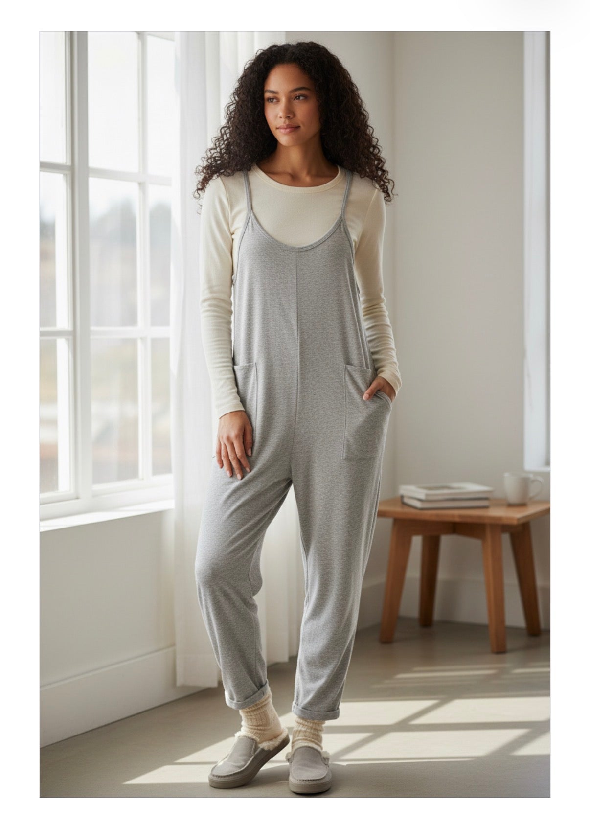 Spaghetti Strap Pocketed Onsie Jumpsuit