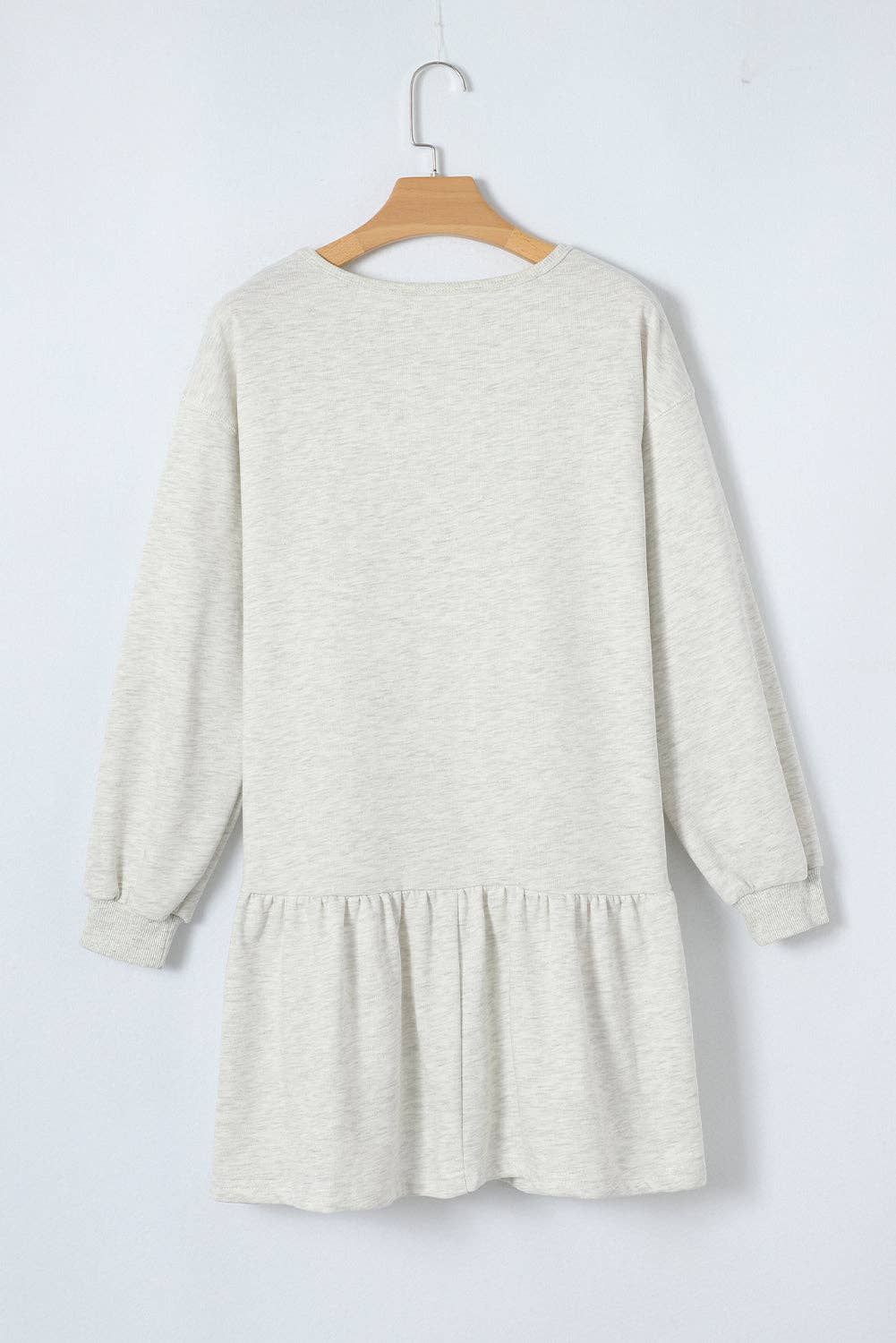 Classic Crew Neck Ruffle Hem Mini Dress