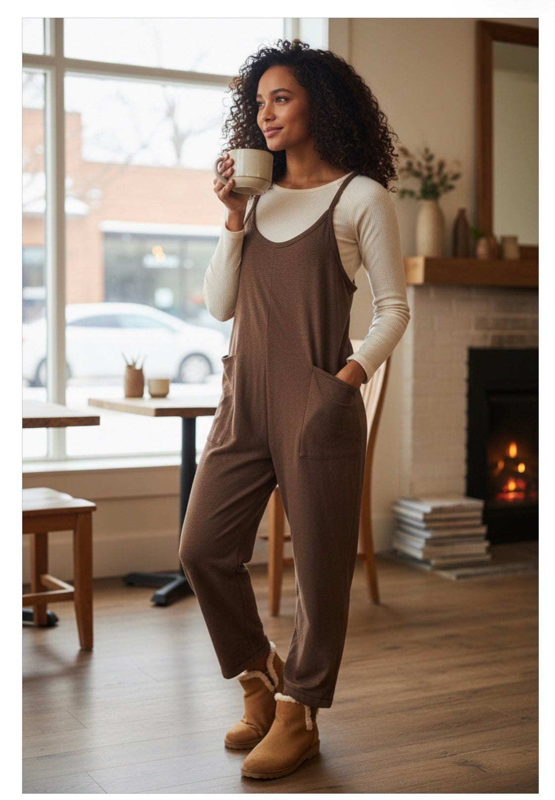 Spaghetti Strap Pocketed Onsie Jumpsuit