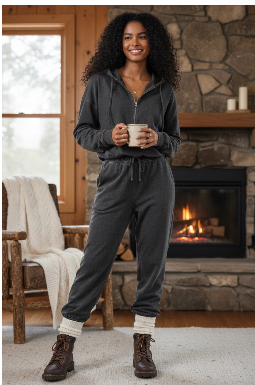 Enzyme Washed French Terry Jumpsuit
