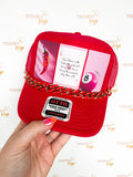 Luck of the Cards Trucker Hat w/cuban link chain