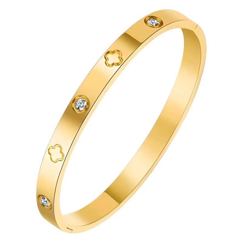 18K NON-TARNISH WATERPROOF STAINLESS STEEL BANGLE | 40B5154