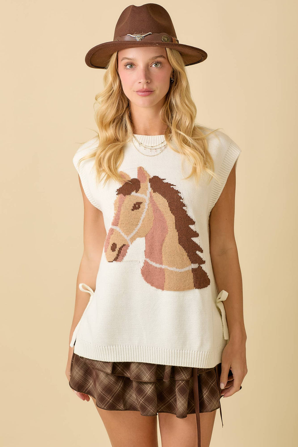 Western Horse Sweater Knit Top