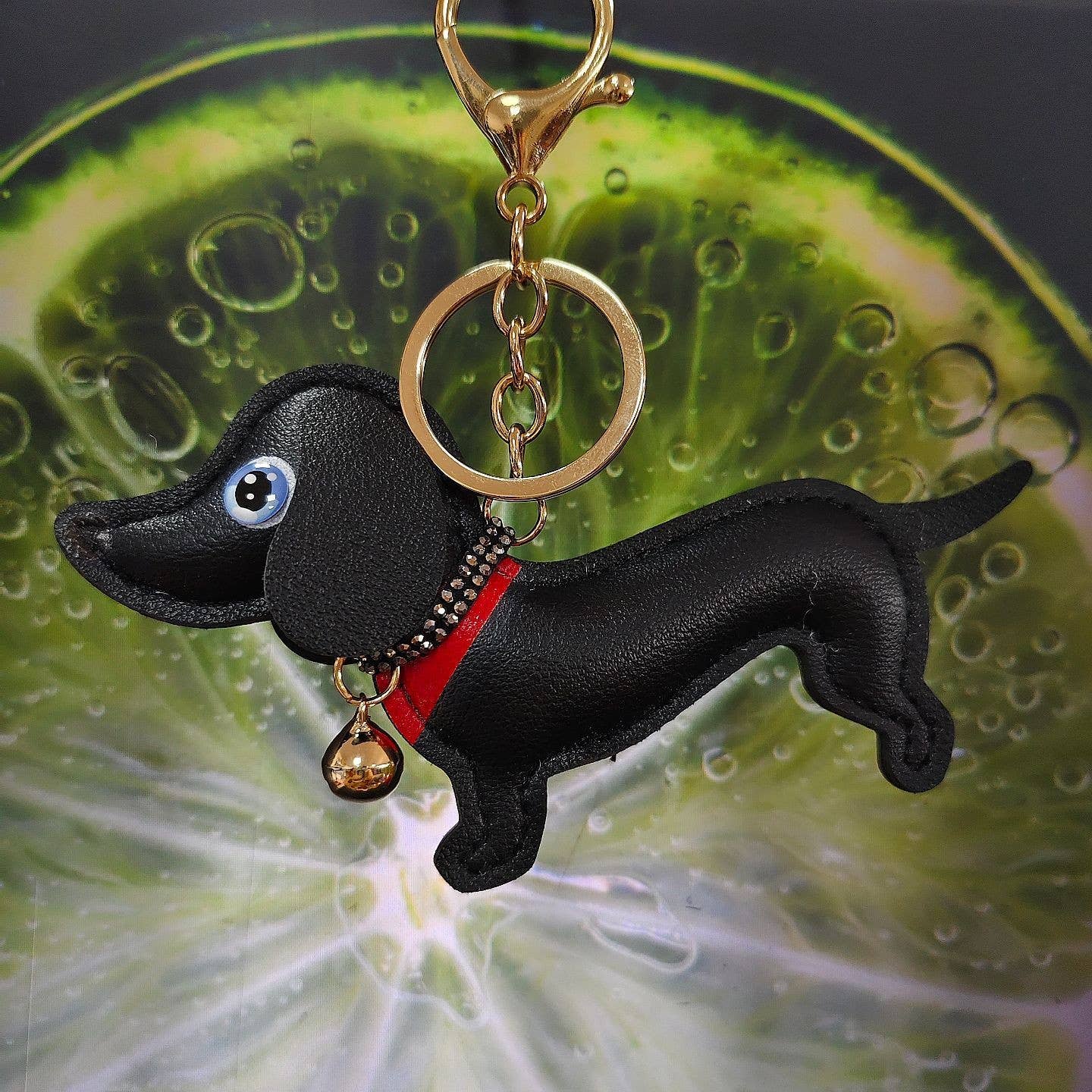 BAG CHARM KEY CHAIN - VEGAN LEATHER DOG |