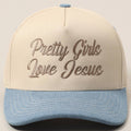Pretty Girls Love Jesus Embroidery Trucker Hat